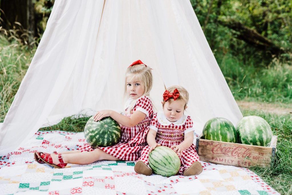 golden hour photo shoot, toddler style, gingham dress, smocking, summer to fall style 