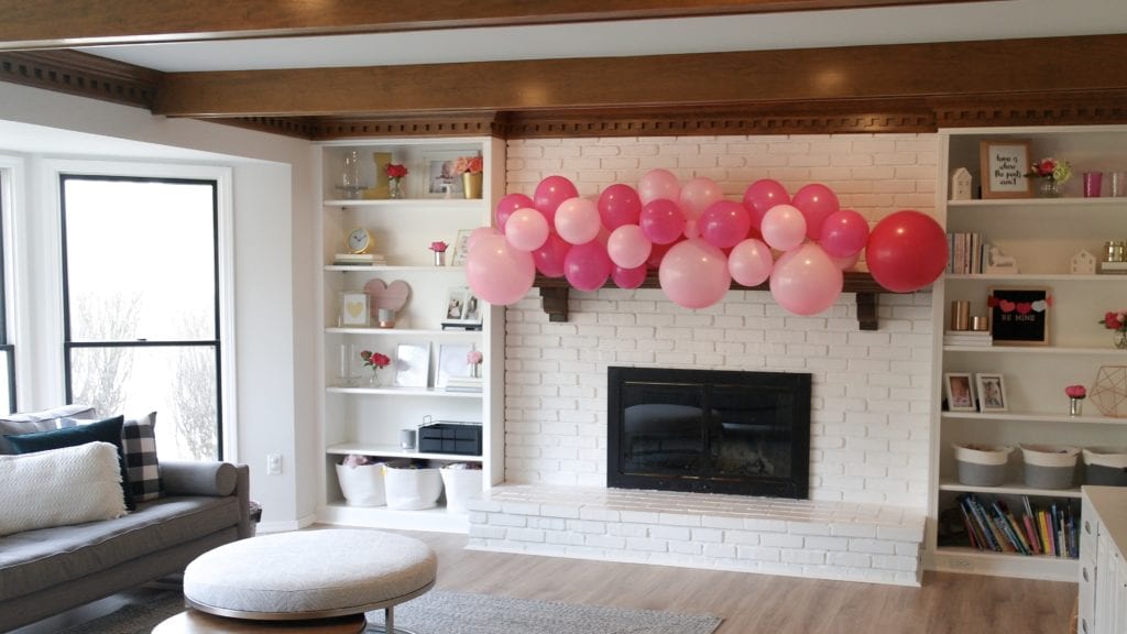 Galentine's party-valentine's party-mimosa bar-brunch-tablescape-pink peonies-girls day-pink tassels-balloon arch-DIY