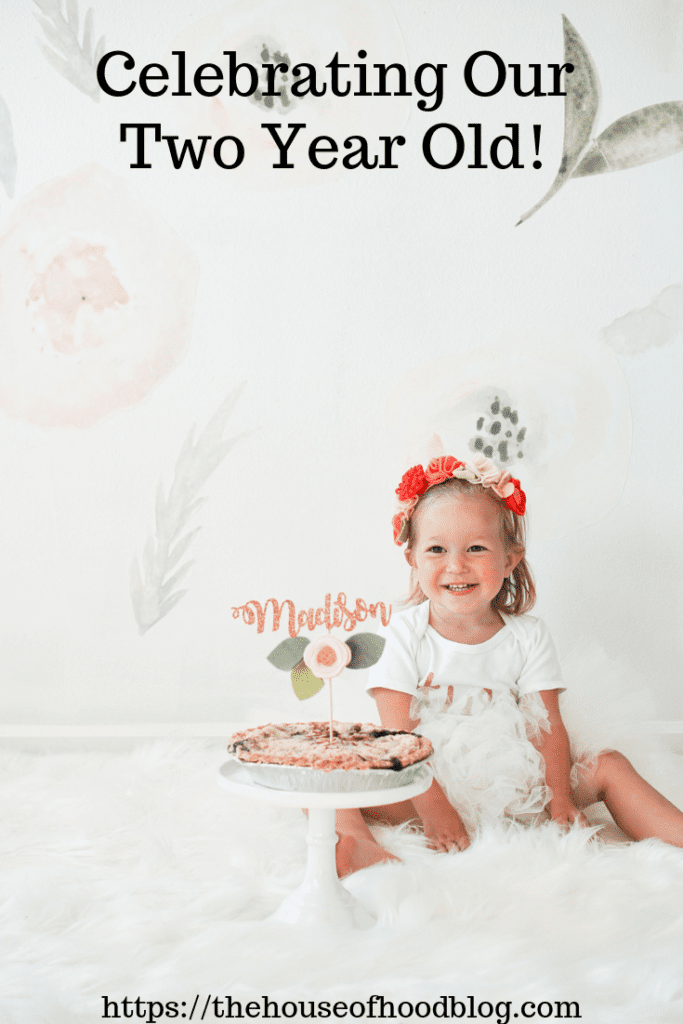 how to take candid photos of your toddler, a two year olds birthday party, pie, cake stand, cake topper, flower crown, tutu