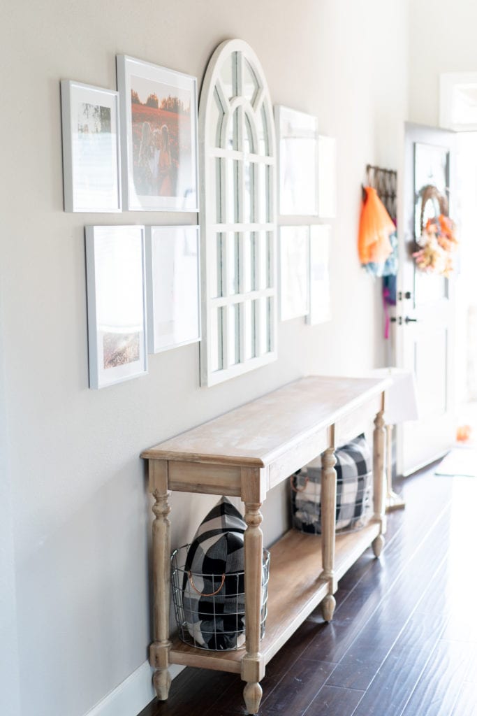 how to update Your Foyer with Simple White Picture Frames