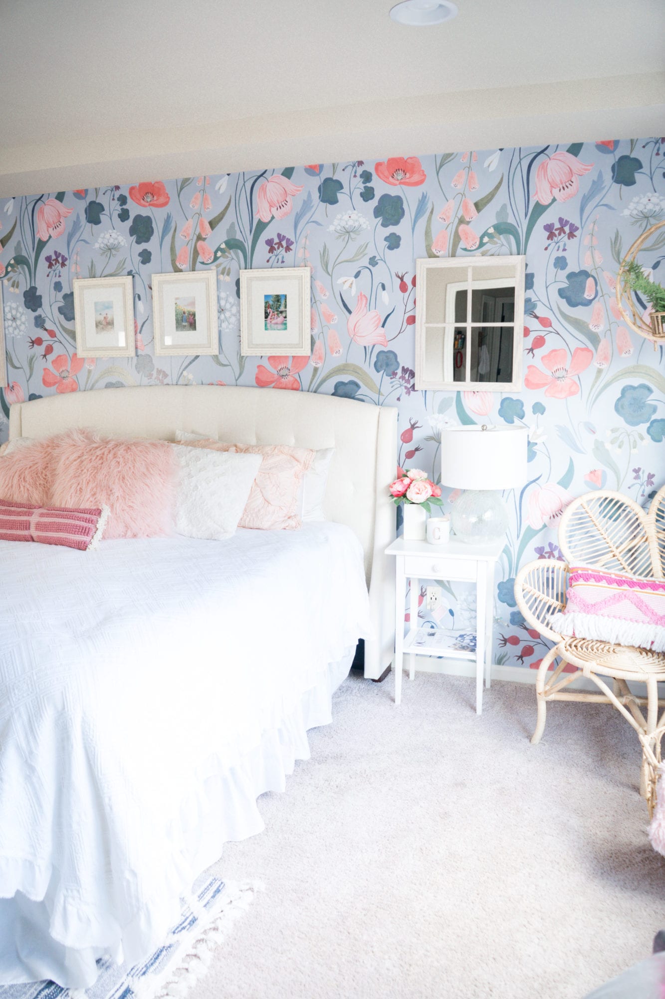 Master Bedroom Floral Wallpaper - A Simple Transformation