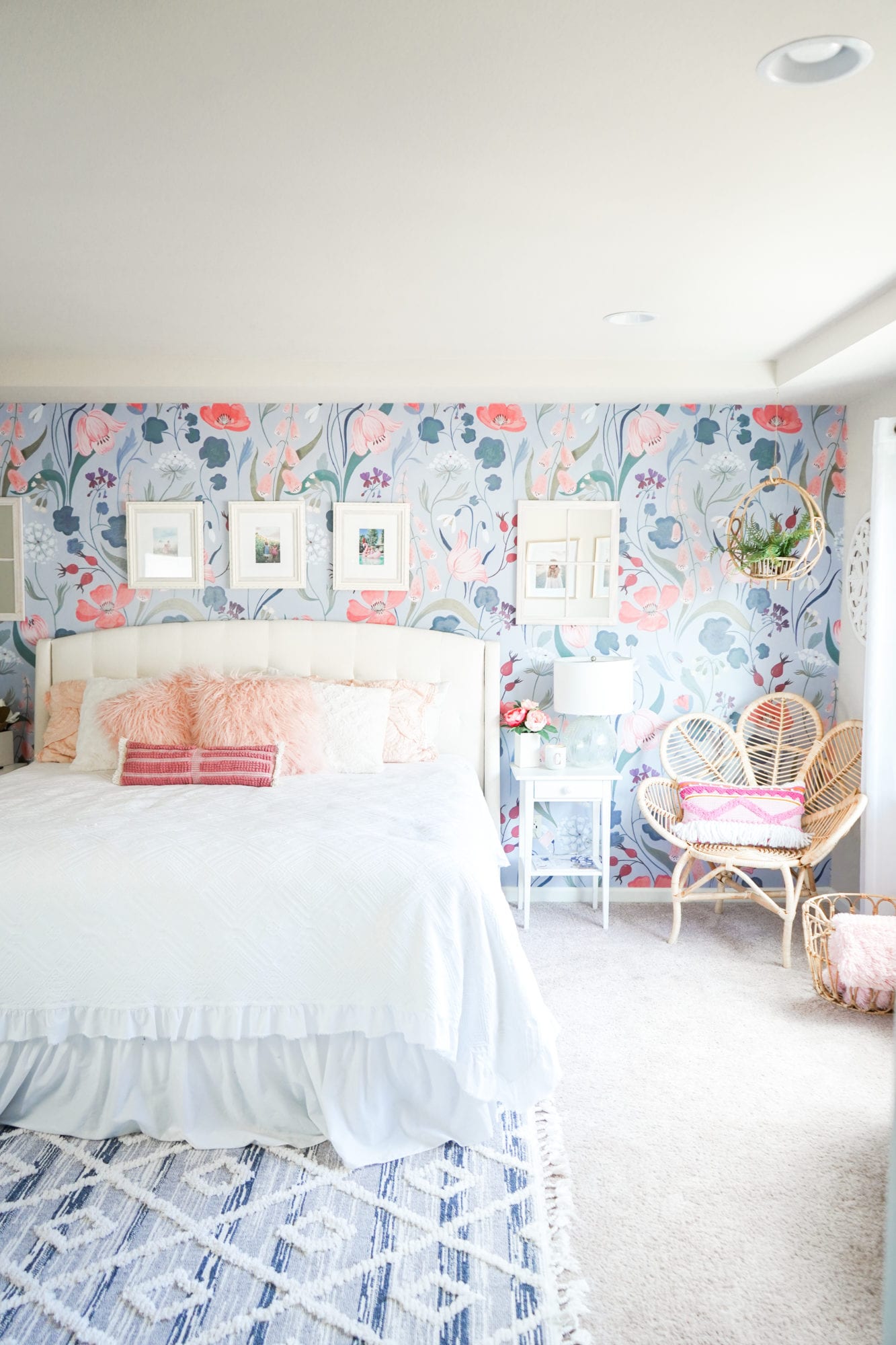 Master Bedroom Floral Wallpaper - A Simple Transformation -