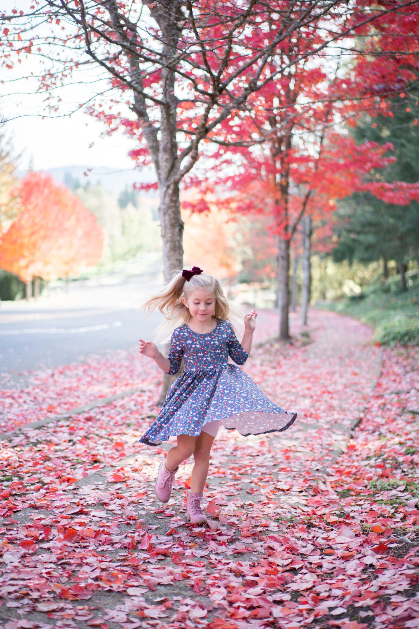 Adventures in our Fall Twirl Dresses for Little Girls