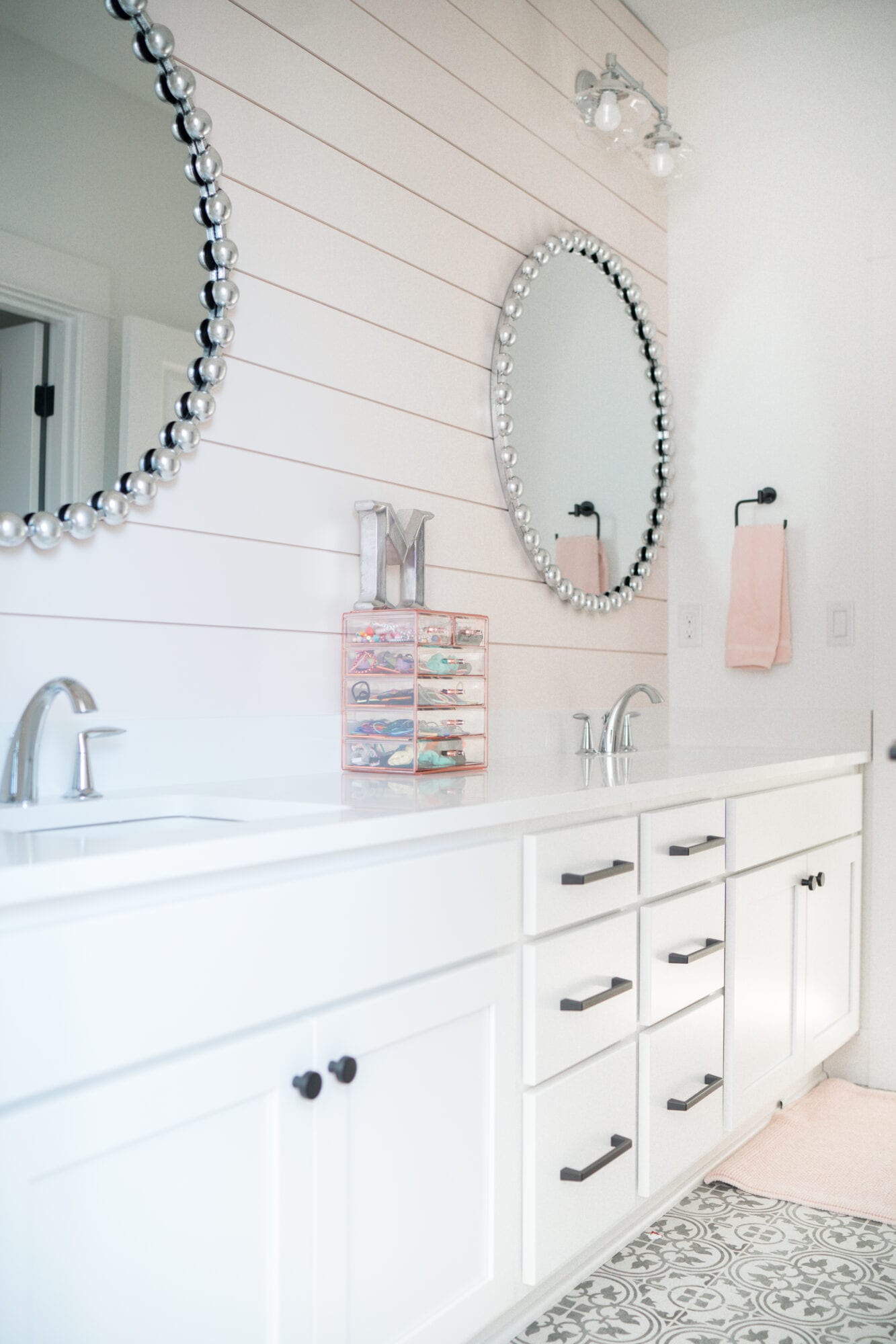 Pink Shiplap - Bathroom Accent Wall