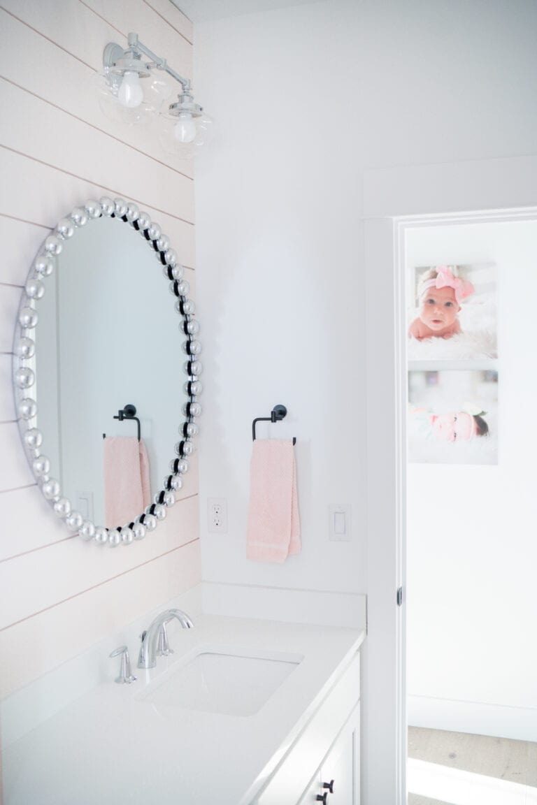 Pink Shiplap - Bathroom Accent Wall