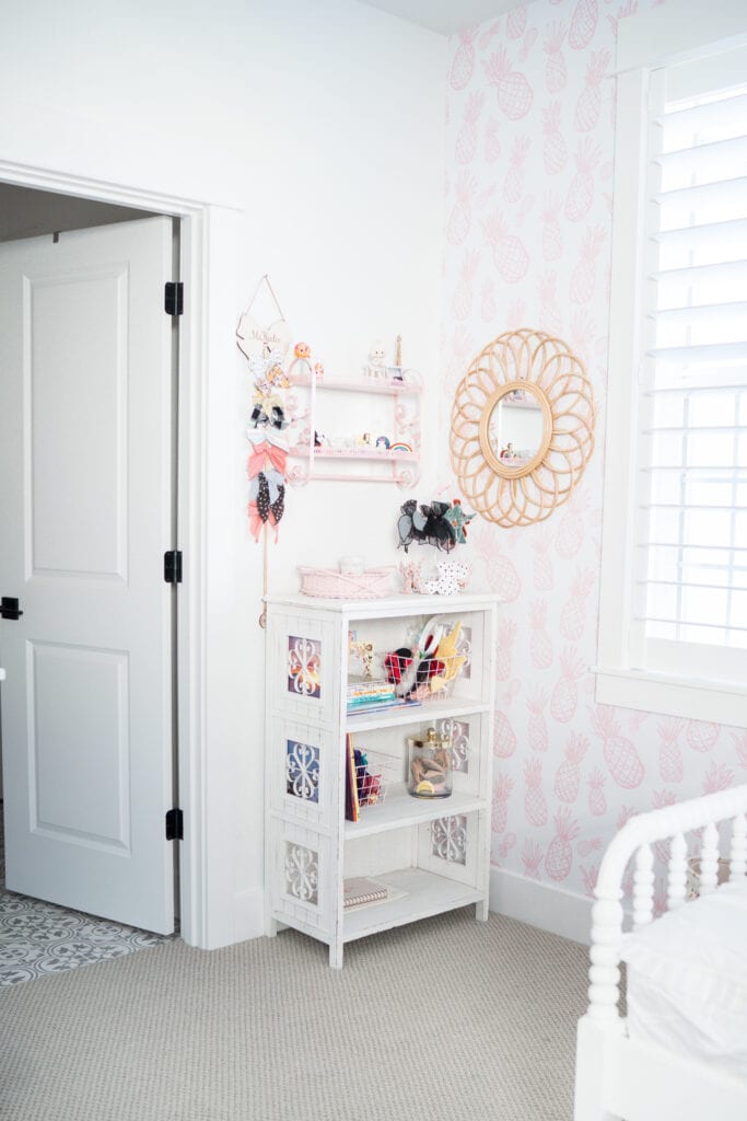 Pink Pineapple Wallpaper - Girls Bedroom Decor