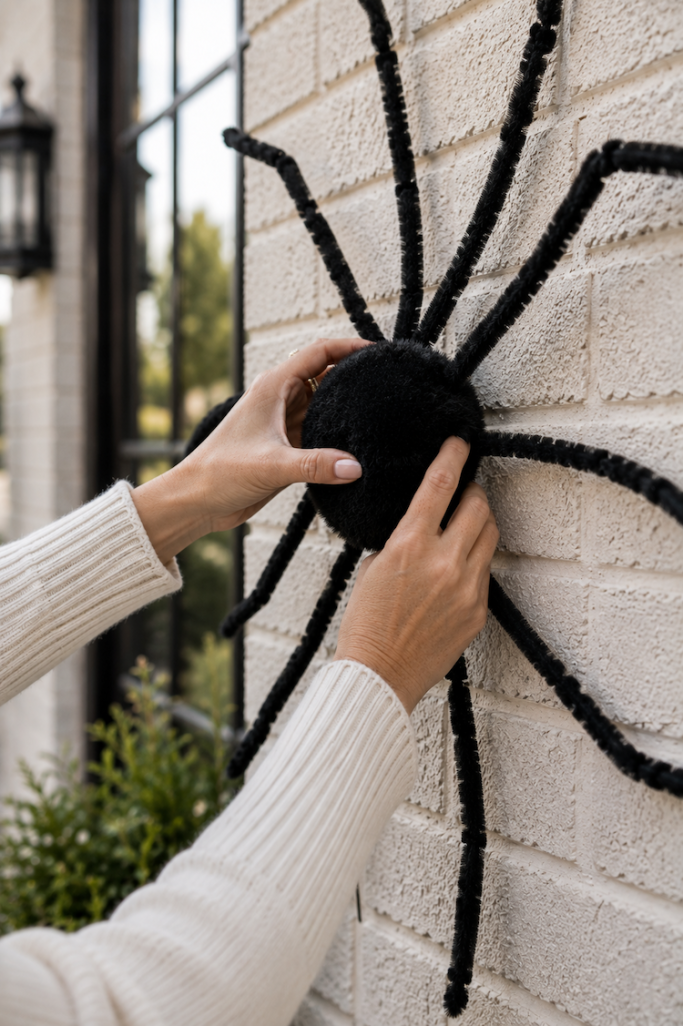 How To Hang Giant Halloween Spiders on Your House!