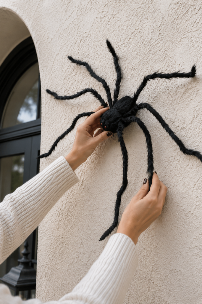 How To Hang Giant Halloween Spiders on Your House!