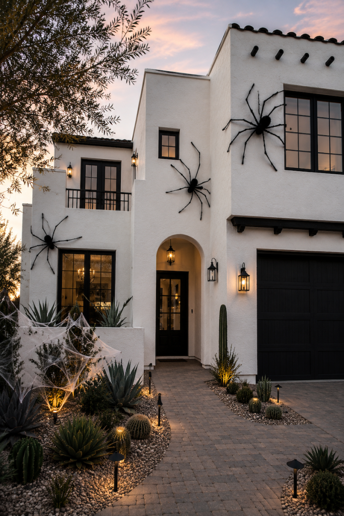 How To Hang Giant Halloween Spiders on Your House!