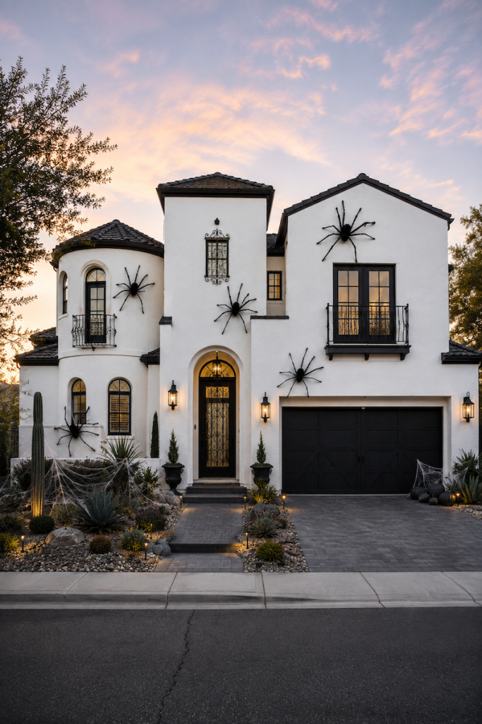 How To Hang Giant Halloween Spiders on Your House!