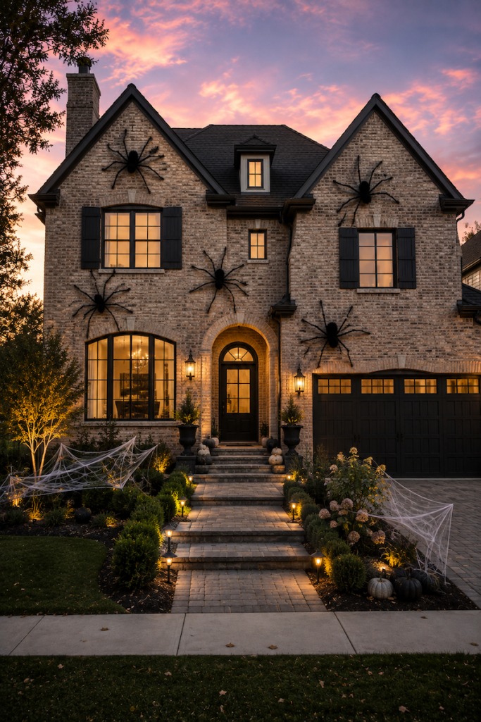 How To Hang Giant Halloween Spiders on Your House!