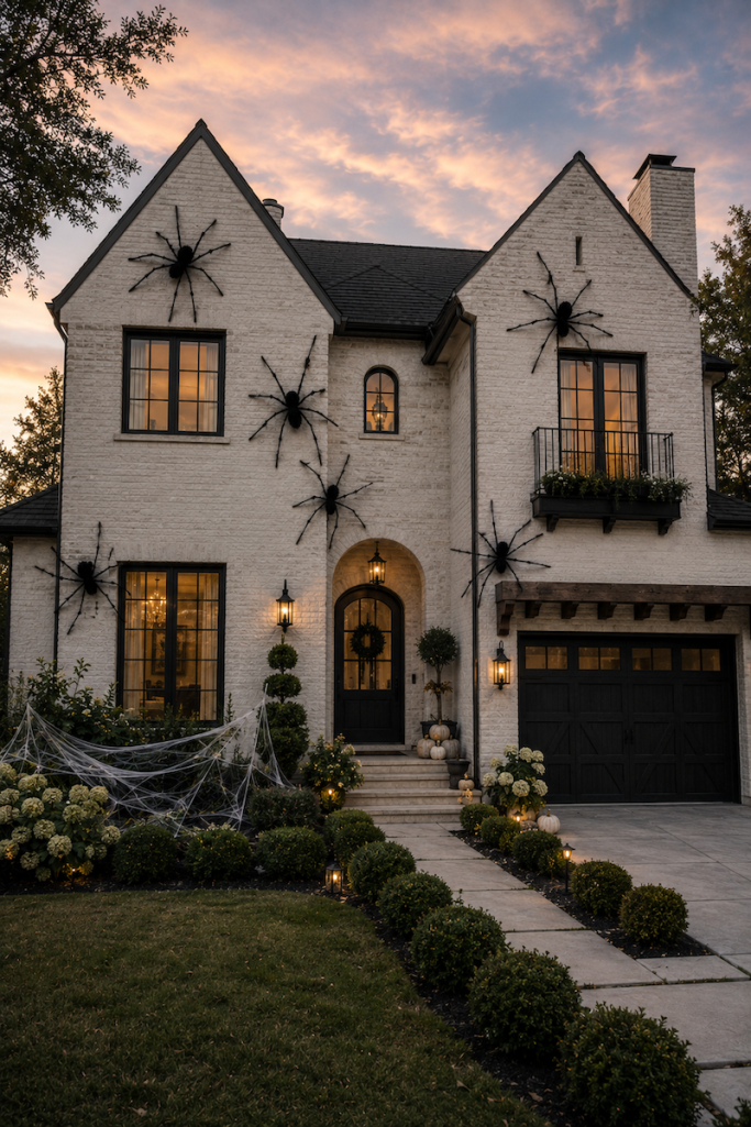 How To Hang Giant Halloween Spiders on Your House!