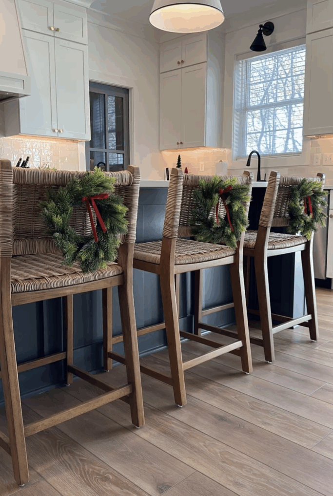 Christmas Bar Stool Wreath Decor Ideas You’ll Love This Holiday Season