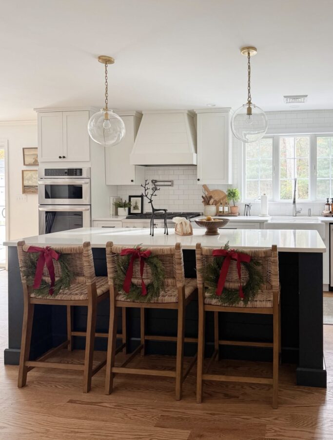 Christmas Bar Stool Wreath Decor Ideas You’ll Love This Holiday Season