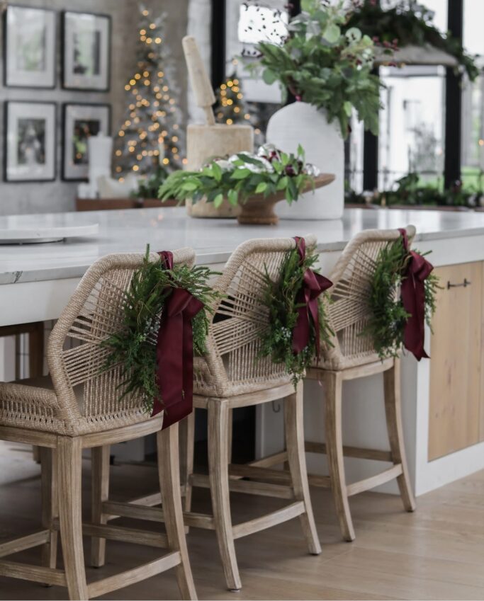 Christmas Bar Stool Wreath Decor Ideas You’ll Love This Holiday Season