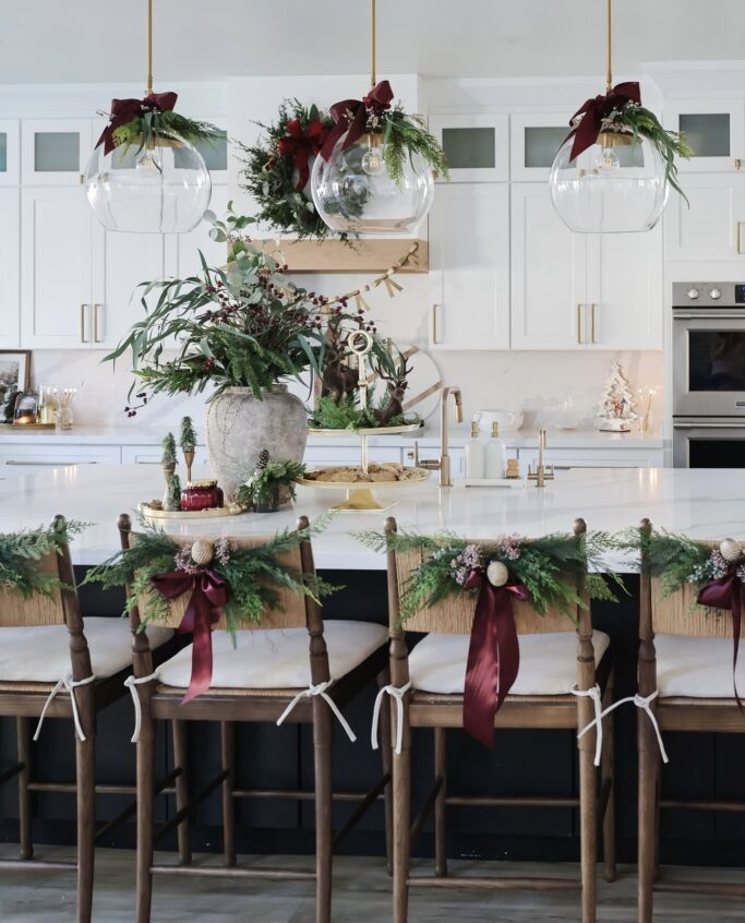 Christmas Bar Stool Wreath Decor Ideas You’ll Love This Holiday Season