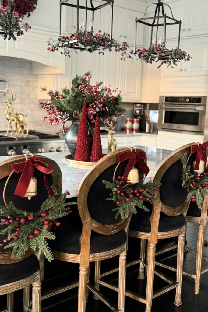 Christmas Bar Stool Wreath Decor Ideas You’ll Love This Holiday Season