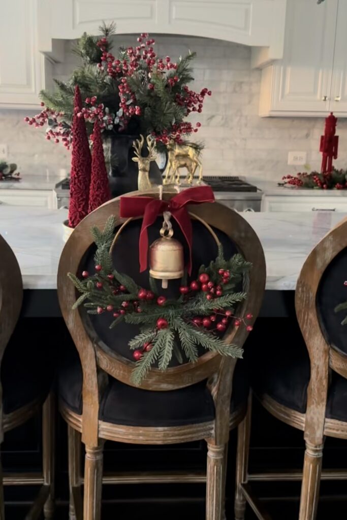 Christmas Bar Stool Wreath Decor Ideas You’ll Love This Holiday Season