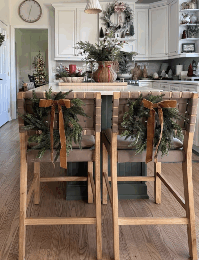 Christmas Bar Stool Wreath Decor Ideas You’ll Love This Holiday Season