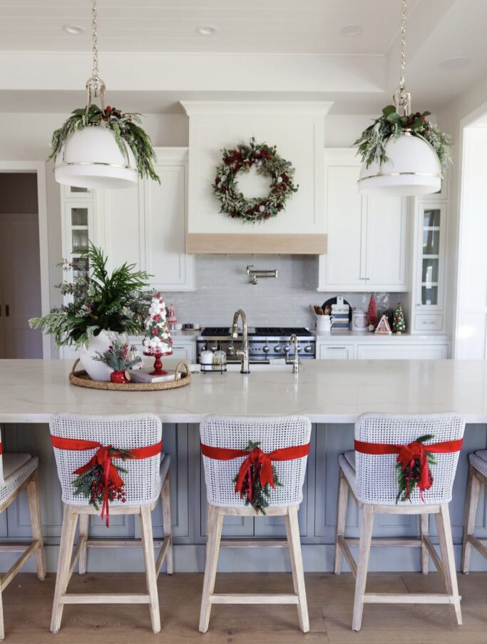 Christmas Bar Stool Wreath Decor Ideas You’ll Love This Holiday Season