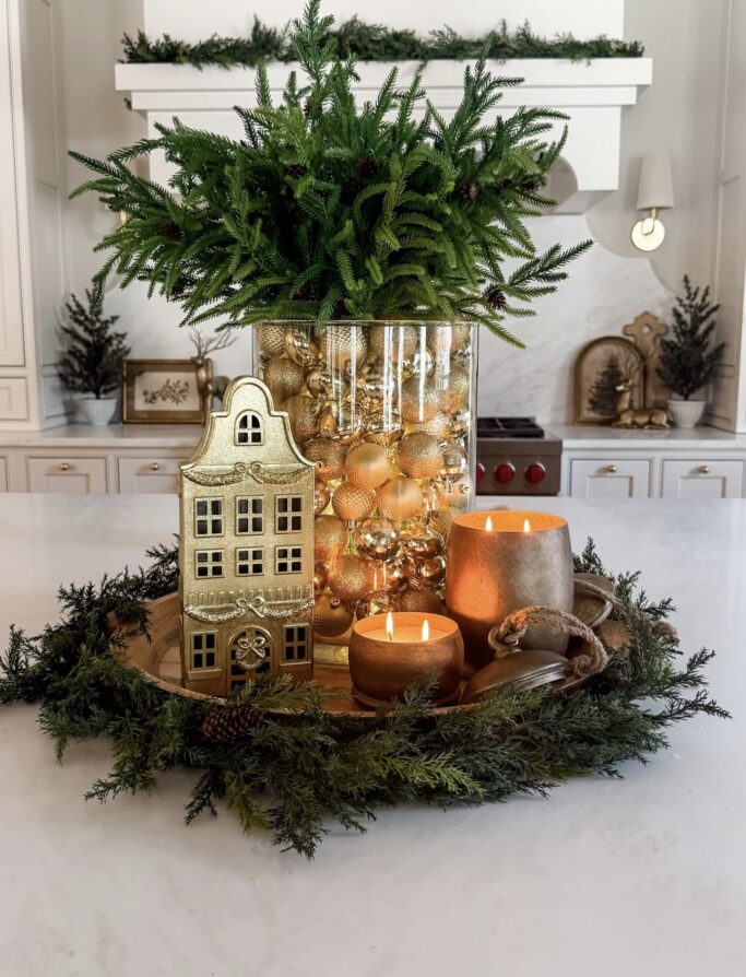Christmas Kitchen Island Centerpiece Decor Ideas for 2025