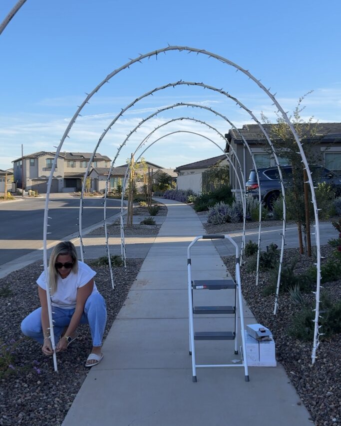 How to Install Light-Up Christmas Arches on Your Sidewalk