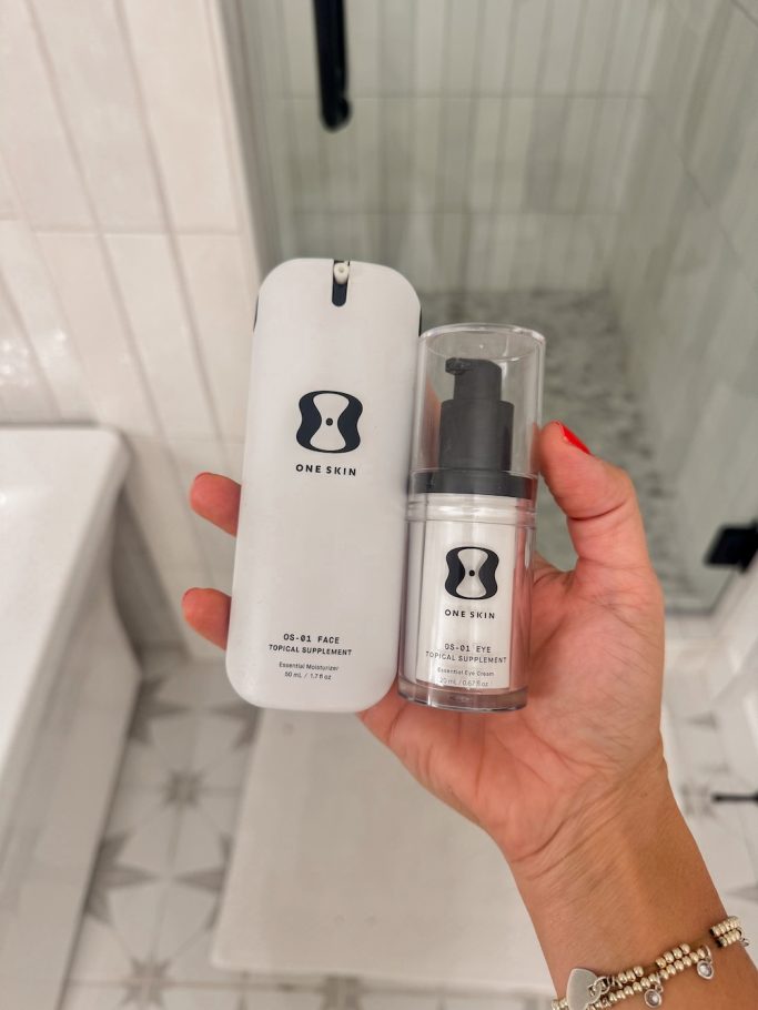 Sharing my full OneSkin review, before/after thoughts, and my exclusive discount code CHELSEE15 for 15% off your first order!