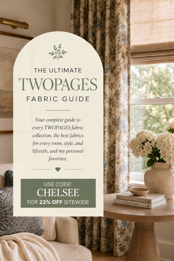 Trying to choose the best TWOPAGES fabric? Compare every linen, cotton, sheer, velvet, blackout, and Roman shade fabric in this complete guide. Plus, save 22% off sitewide with code CHELSEE