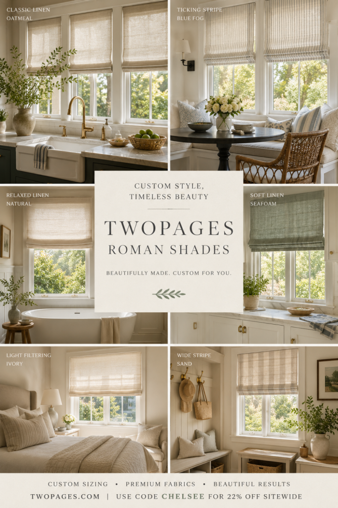 TWOPAGES Roman Shades Review + 22% off Discount Code CHELSEE